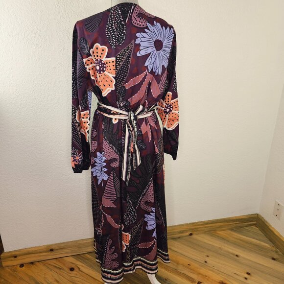 BloomChic Purple Floral Faux Wrap Dress Size 14/16 - Picture 5 of 8